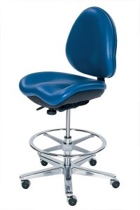 J707 F1 clean room stool chrome base blue