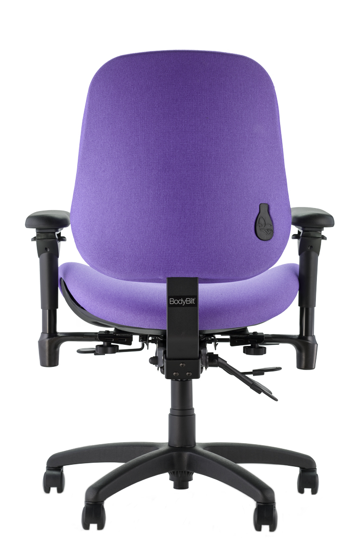 J2504 high back task chair black base Infinity Hyacinth back view