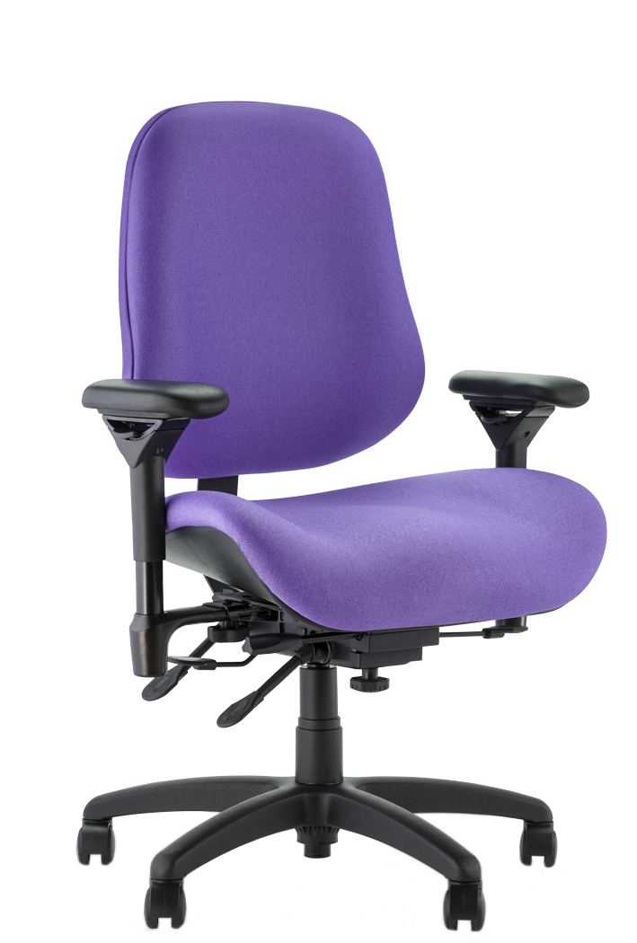 J2504 high back task chair black base Infinity Hyacinth right angle