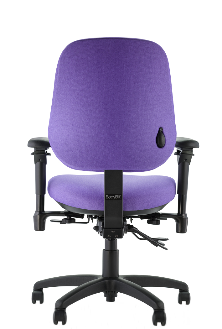 J2509 high back task chair black base Infinity Hyacinth back view