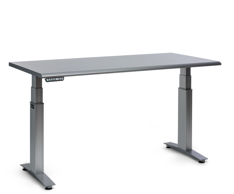 Series 2 Height Adjustable Table Venus Silver Right Angle View