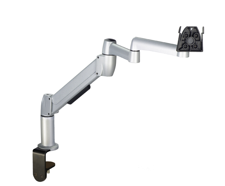 Extend Reach Monitor Arm in Silver Front View