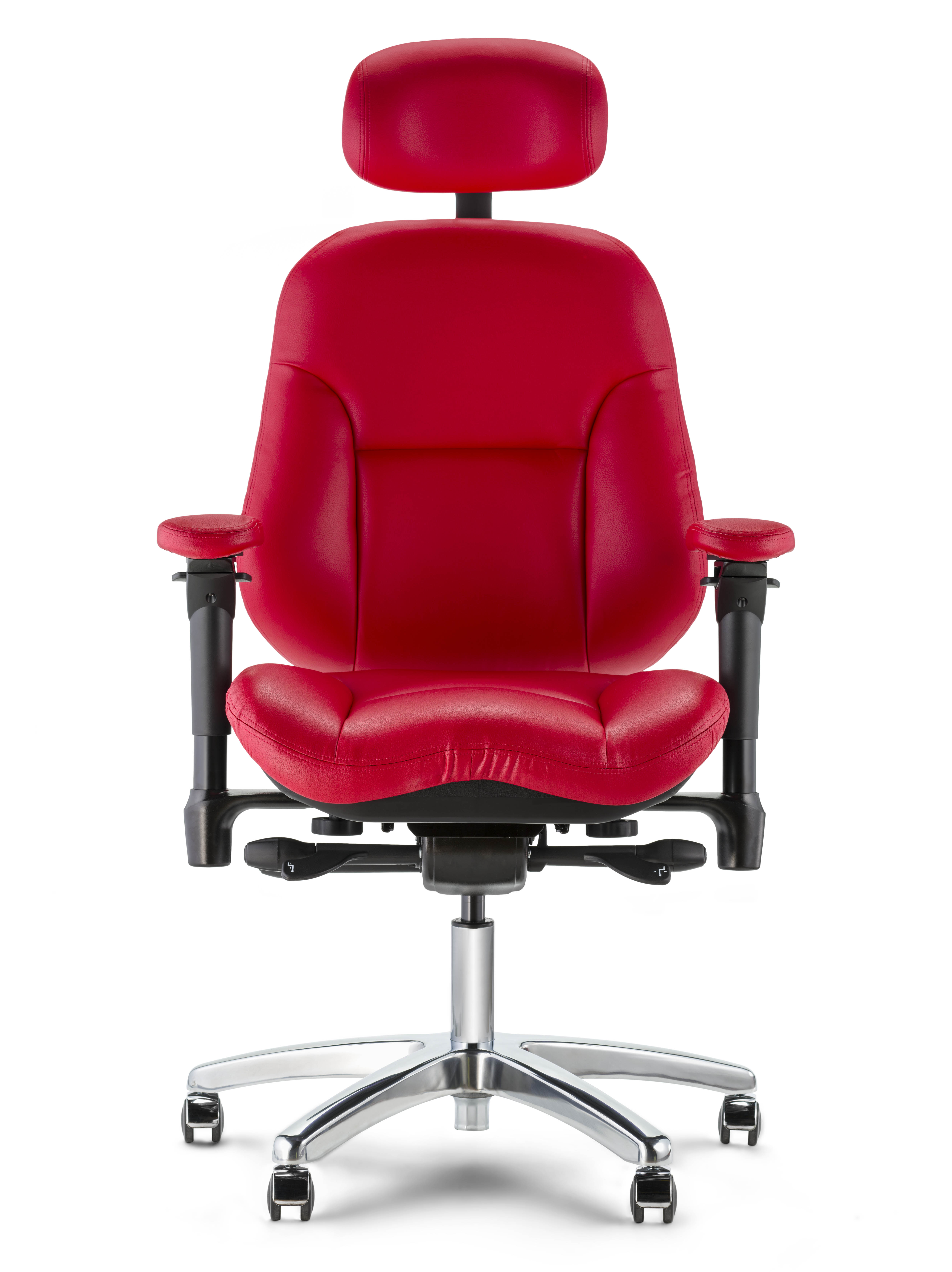R3507 B13 S1 Executive chair chrome base Brisa Rose Red front view