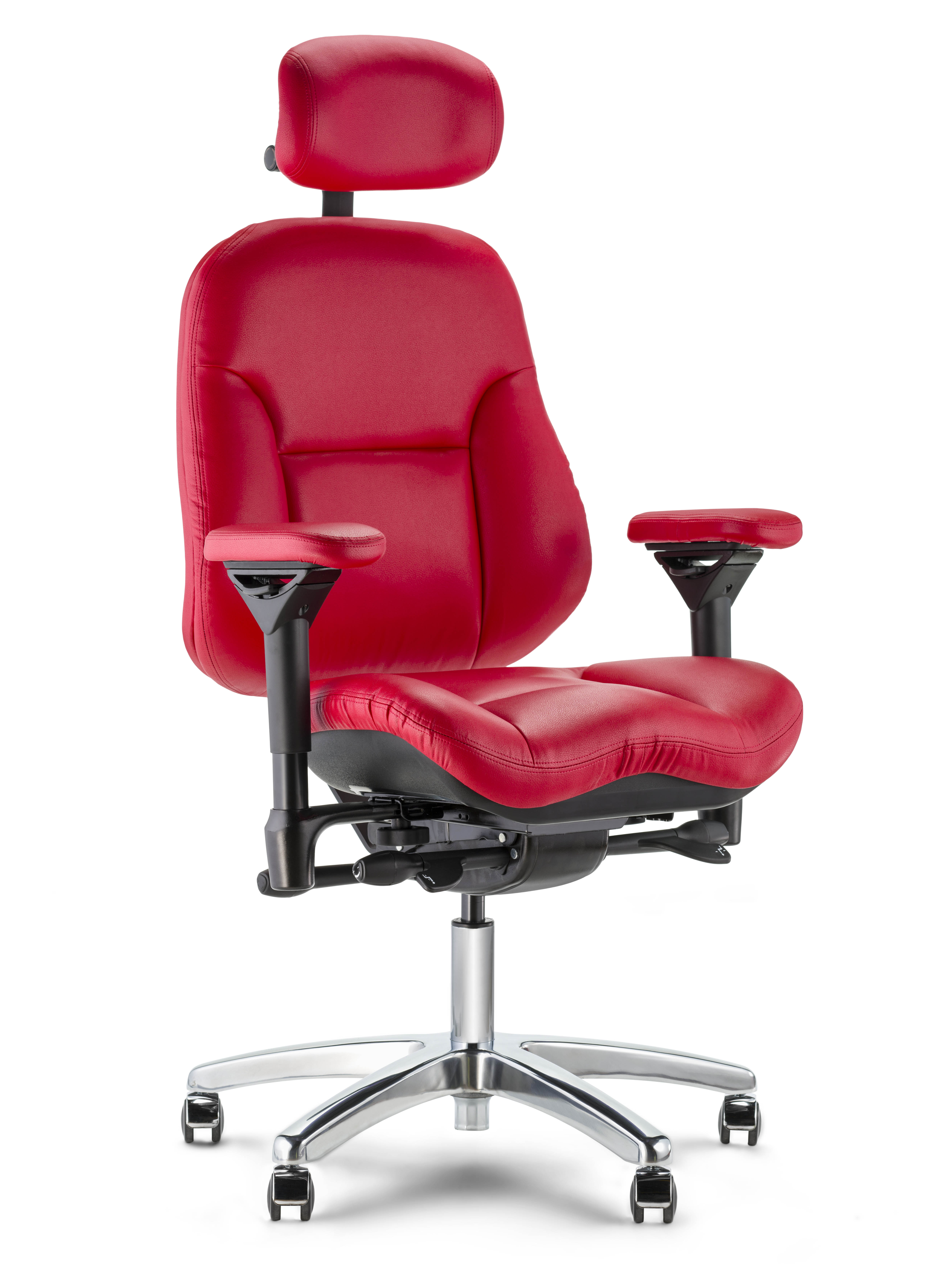 R3507 B13 S1 Executive chair chrome base Brisa Rose Red