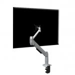 Sit Stand Monitor Arm in Silver Back View
