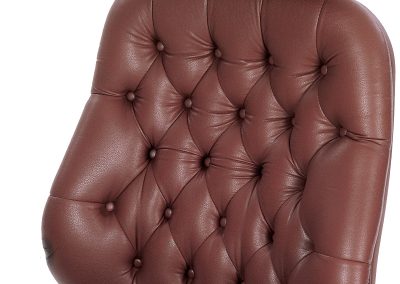 Close Up of S3 Diamond Tufting Stitching on Brown Executive Chair