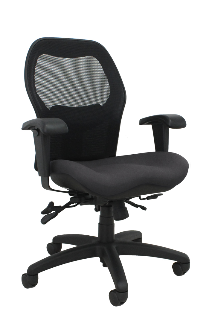 Sola LT mesh back chair model V2607 x with Steel grey fabric