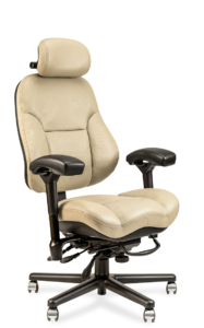 Next24 I3507 Size A Ivory Back and Seat Stitched Black Base Right Angle