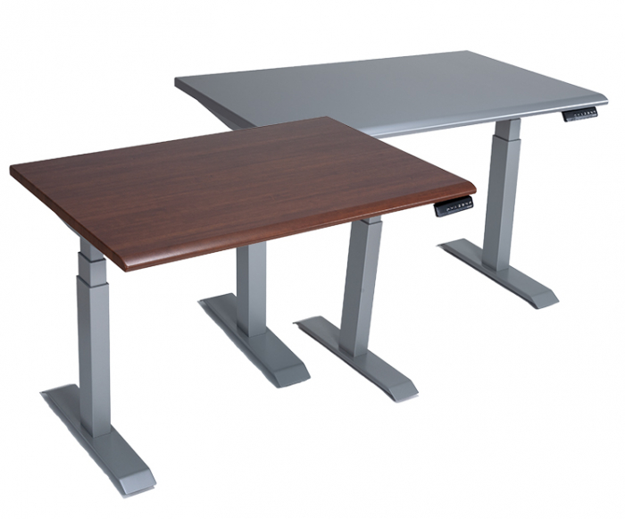 Series 2 Height Adjustable Tables Venus Silver and Shaker Cherry Table Top
