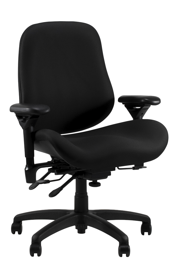 J2504 XL Task Chair Black Fabric Black Base Right Angle