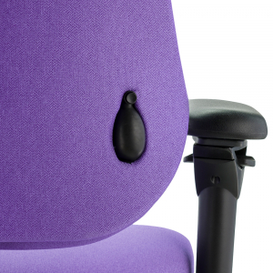 Close up air lumbar on purple task chair