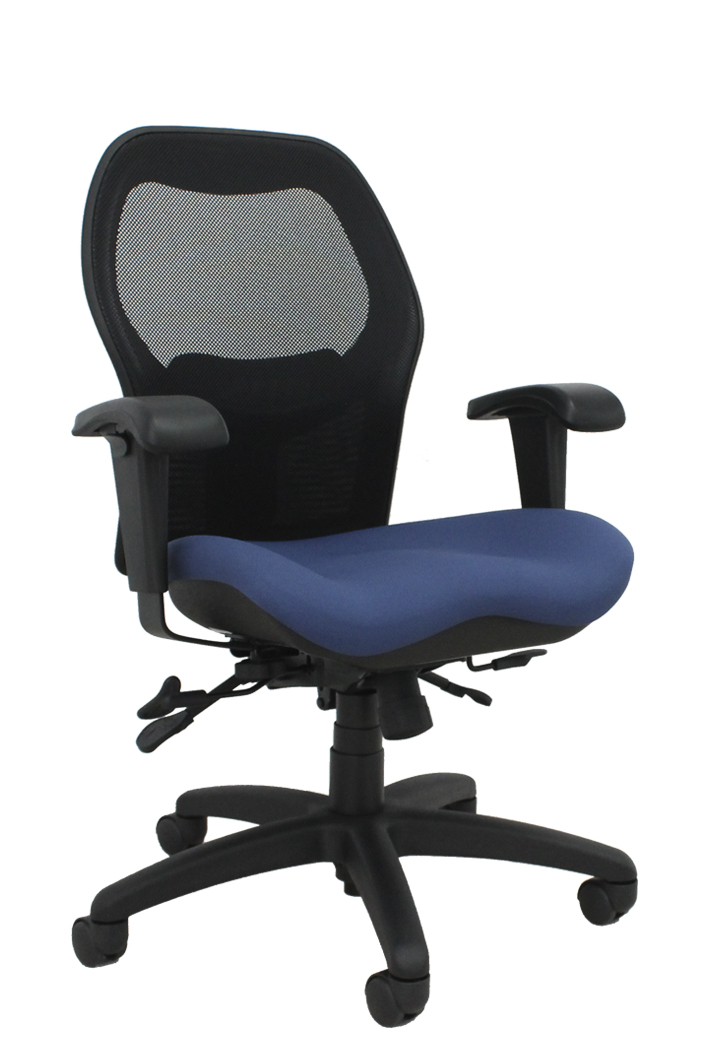 Sola LT mesh back chair model V2607 x with Sapphire blue fabric